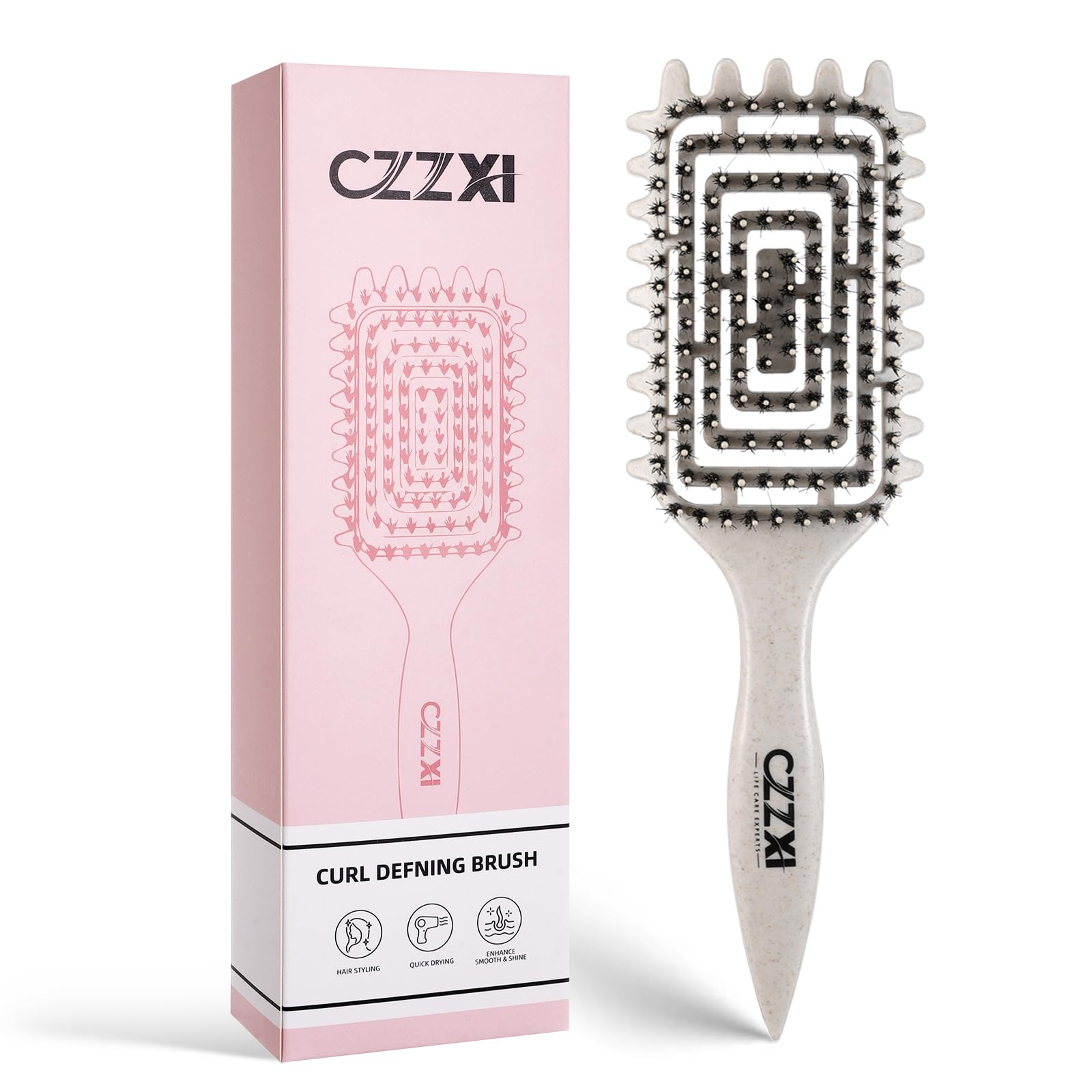 Amazon.com : CZZXI Curly Hair Brush, Tangle-Free Defining Brush